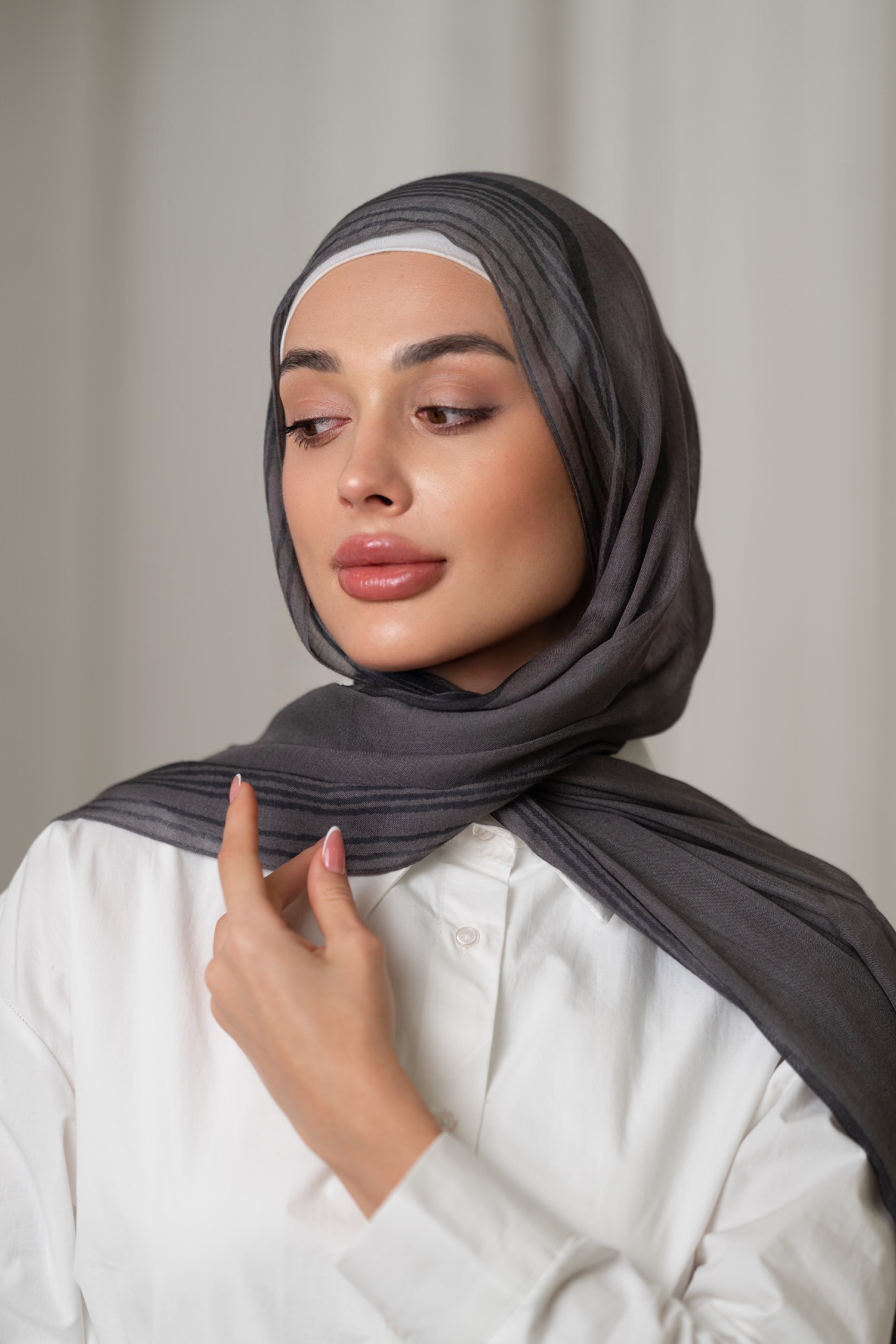 Natural Striped Hijab