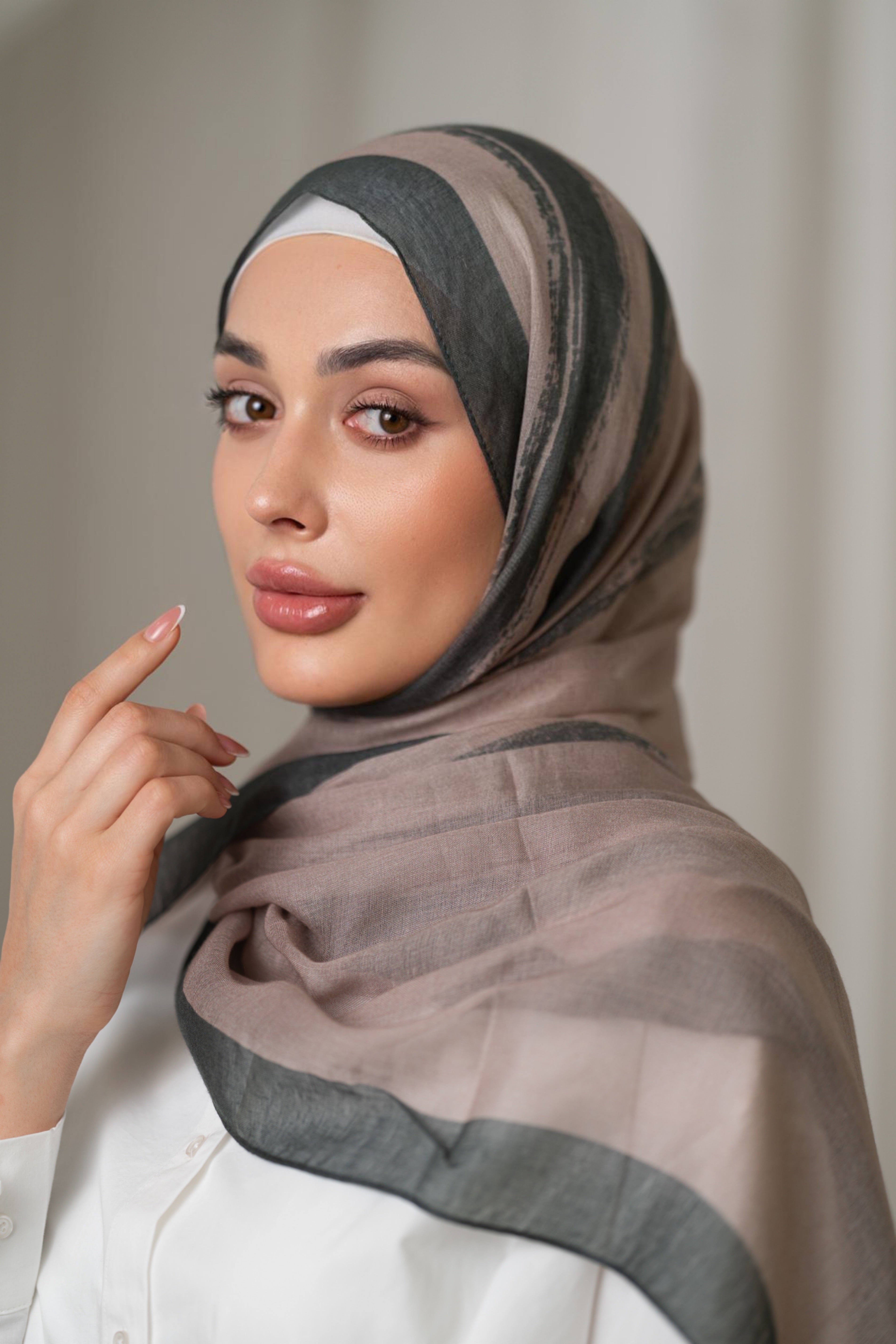Natural Striped Hijab