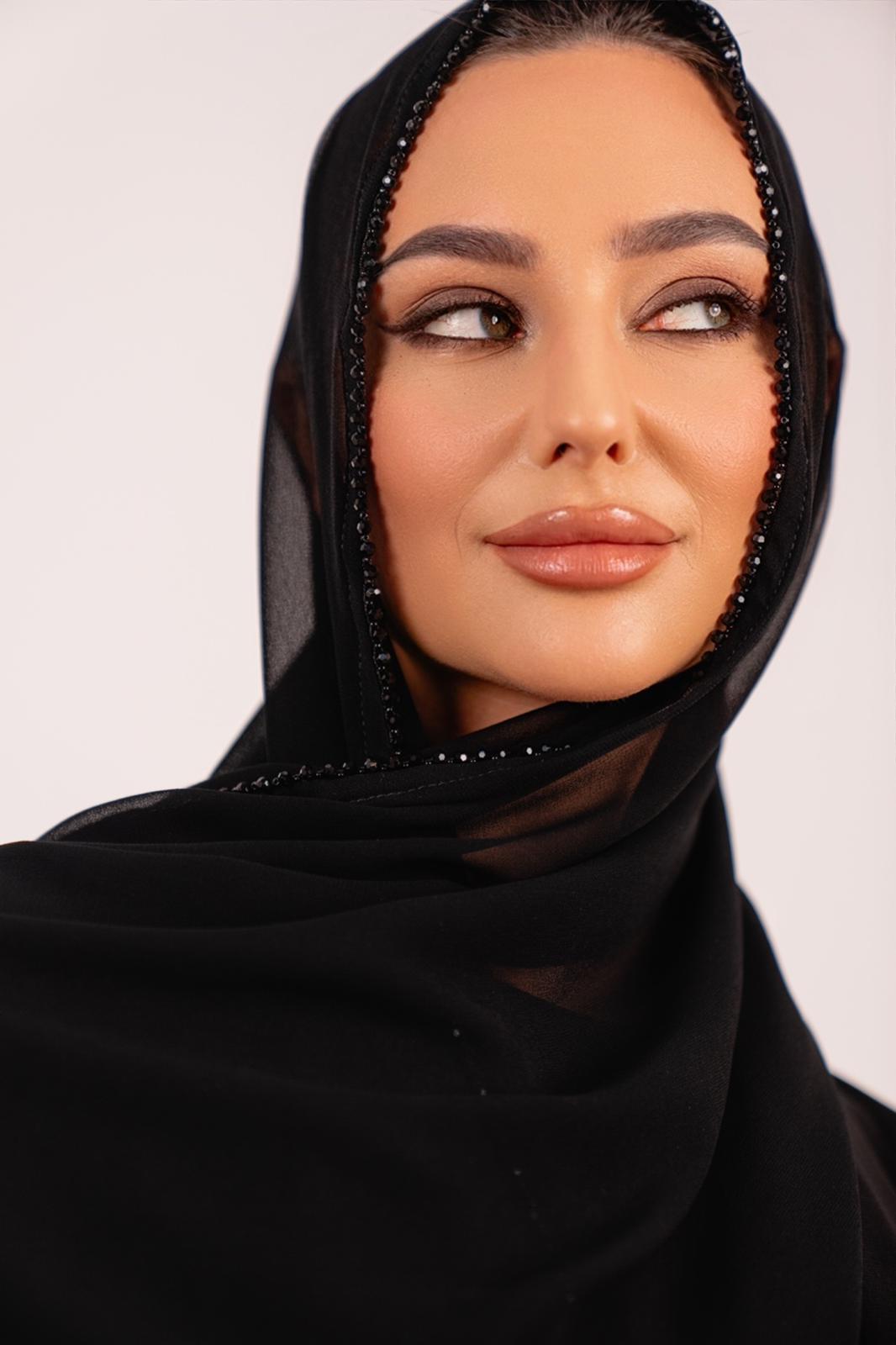 Noir Luxe Edge Hijab